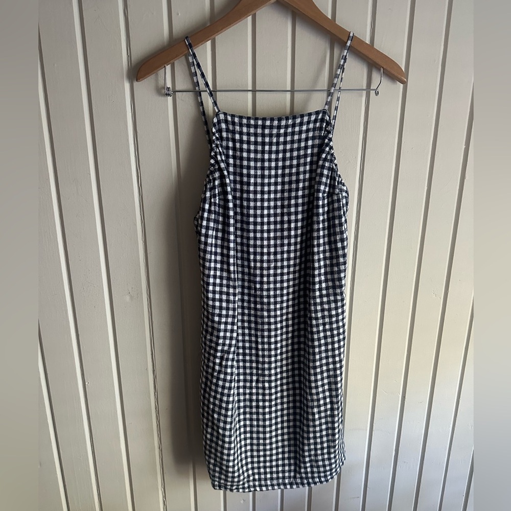 Classic Black and White Gingham Dress